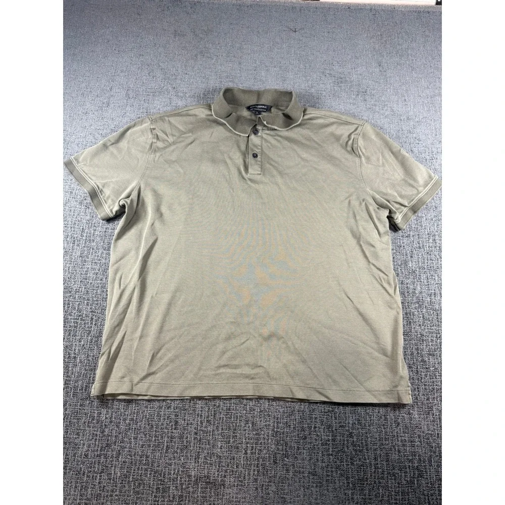 Banana Republic Luxe Touch Performance Polo Mens Large Olive Green Short Sleeve
